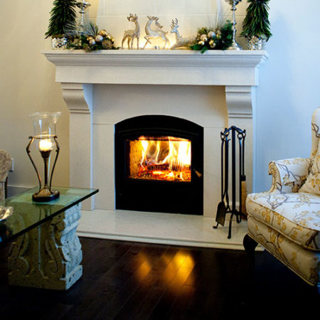 Zero Clearance Wood Fireplace. Opel Fireplace.