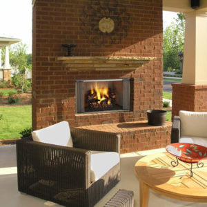 villa wood fireplace in niagara