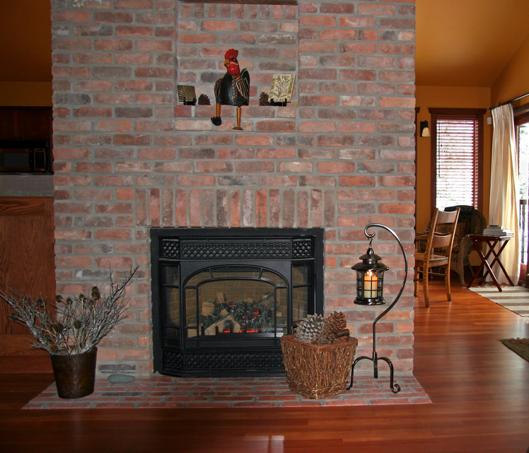 brick gas fireplace